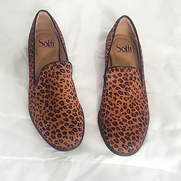 Suede Leopard Print Loafers - Picture 2 of 9